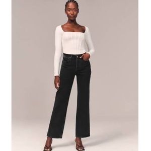 ABERCROMBIE & FITCH Black Low Rise 90s Inspired Denim Jeans